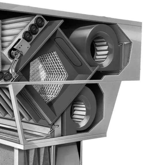 Агрегат Hoval RoofVent в разрезе